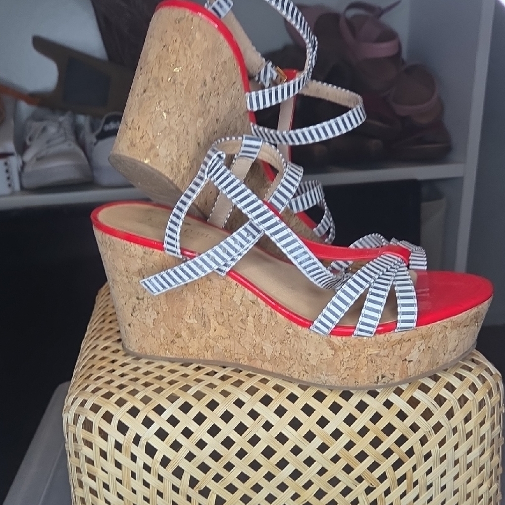 Kate Spade Red, White and Blue Striped Wedges💙❤️🤍 - Picture 3 of 5